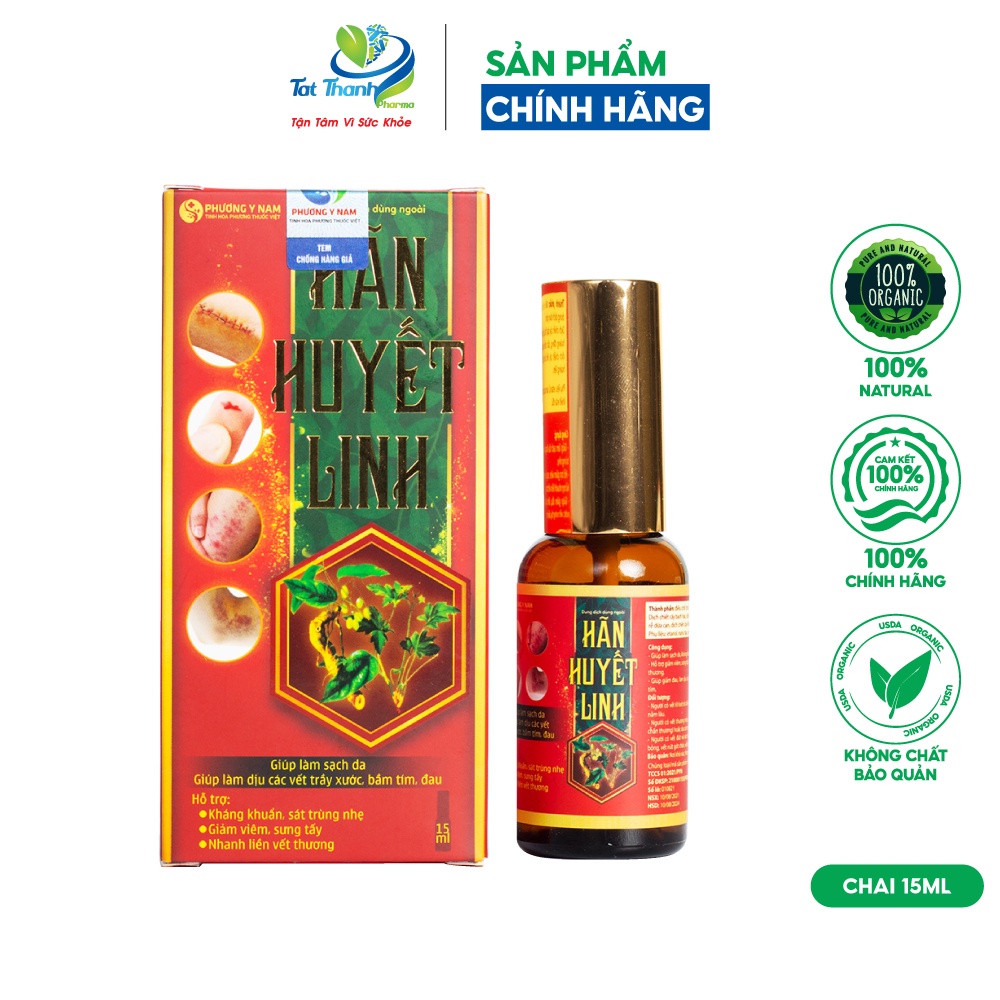 Dung dịch dùng ngoài Hãn huyết linh Phương Y Nam xịt thảo dược làm lành vết trầy xước 15ml