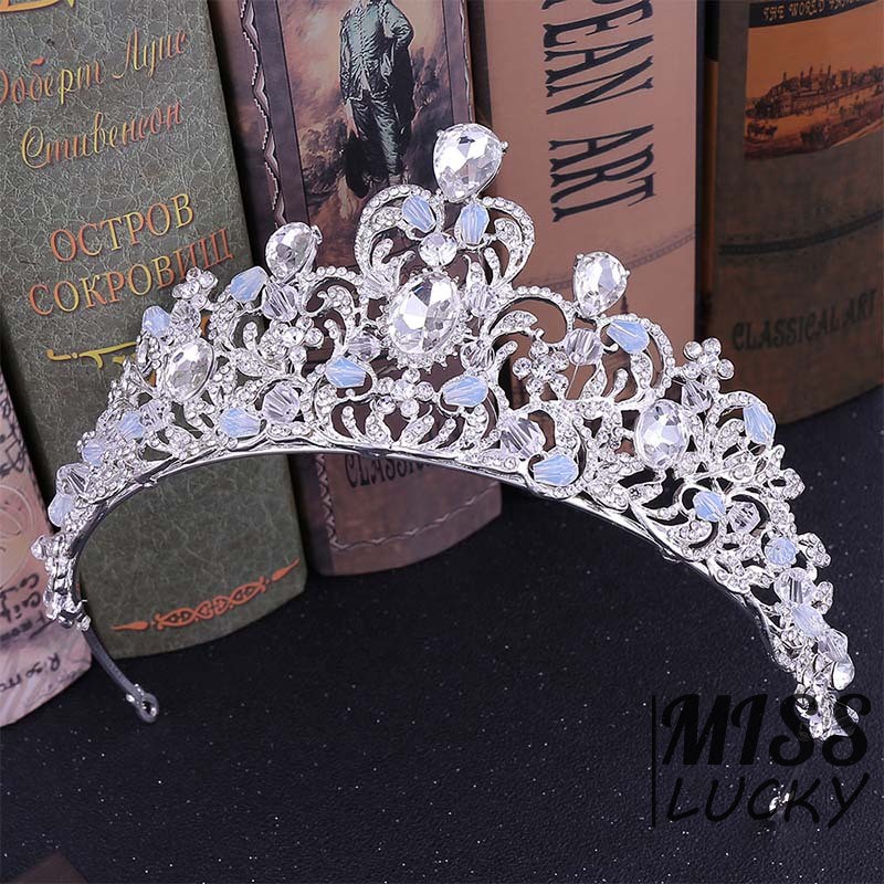 Vương miện công chúa cài tóc đính đá pha lê sang trọng