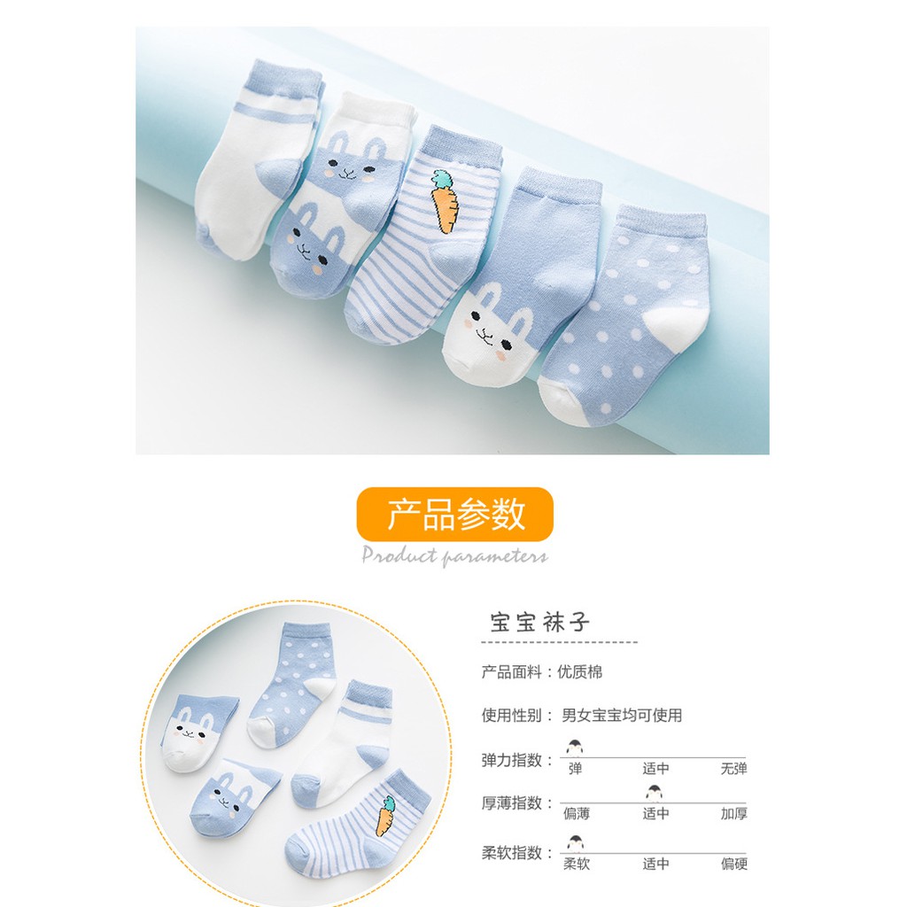 Set 5 đôi Tất cổ chân Hàn Quốc màu ngộ nghĩnh.