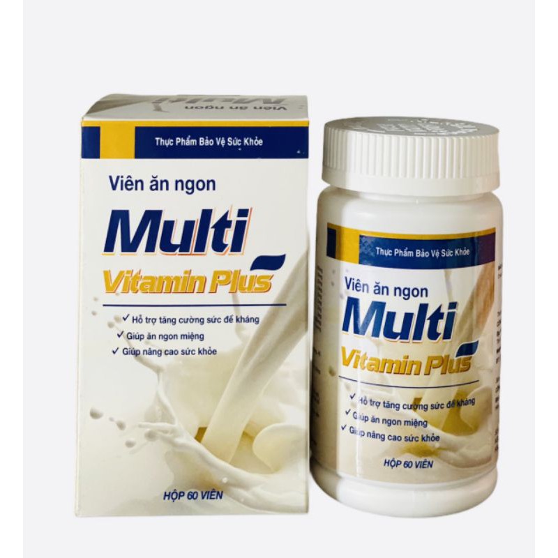 [MUA 1 TẶNG 1]Tăng cân Multi Vitamin Plus hộp 60 viên cải thiện biếng ăn, cân năng, giúp ăn ngủ ngon