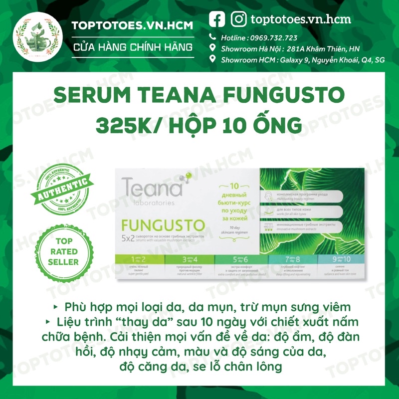 Serum Teana Fungusto chứa chiết xuất nấm men cải thiện da