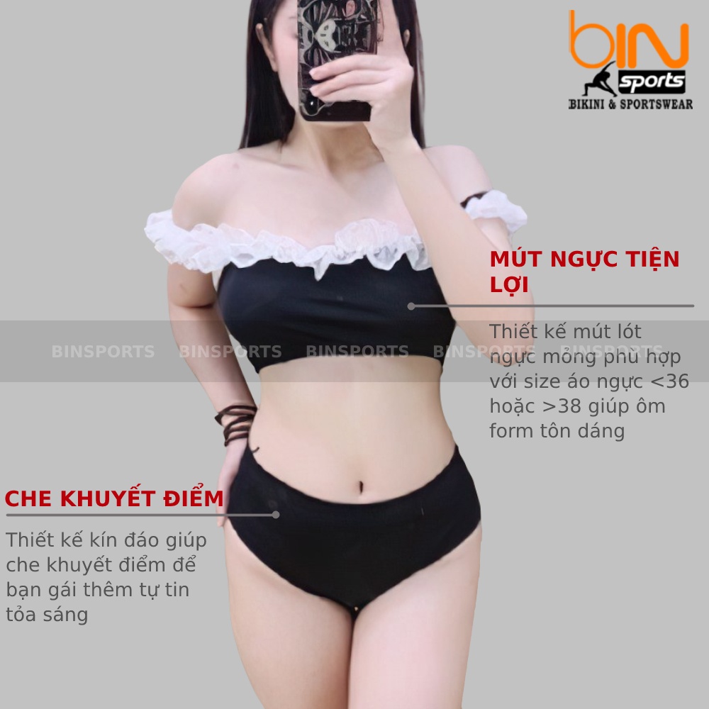 Bộ Đồ Bơi Hai Mảnh Phối Ren Freesize Bin Sports BHV072