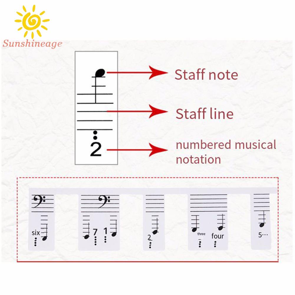 SUNAGE -Piano Stickers 61/88 Key Learning Parts South Asian Synthetic Paper High Quality