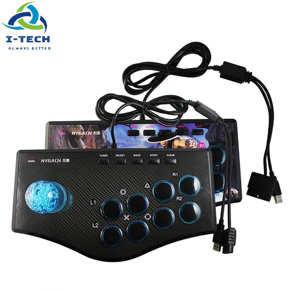 ⚡Promotion⚡Wired game controllers arcade game rocker Gamepad for ps2 computer TV projector Android Mobile Phones