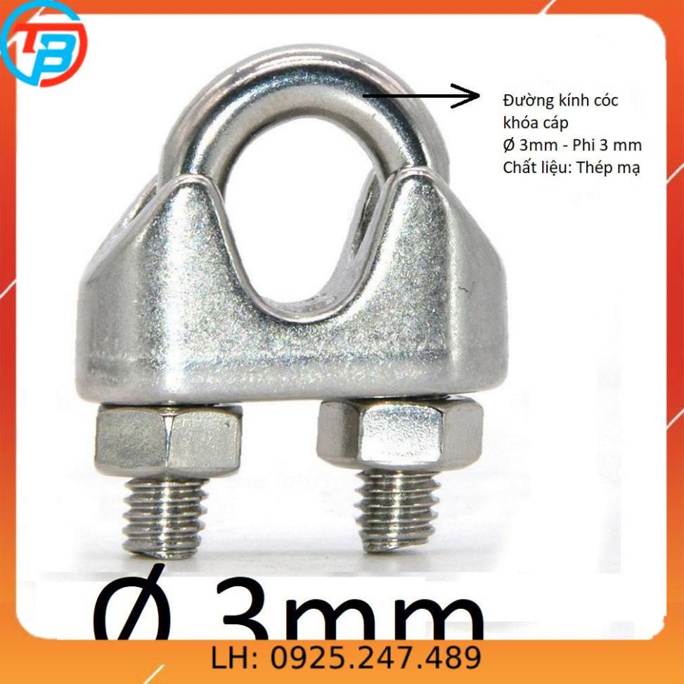 Cóc khóa dây cáp Phi [ 3mm ] CÁP THÉP Thái Bình VinàN