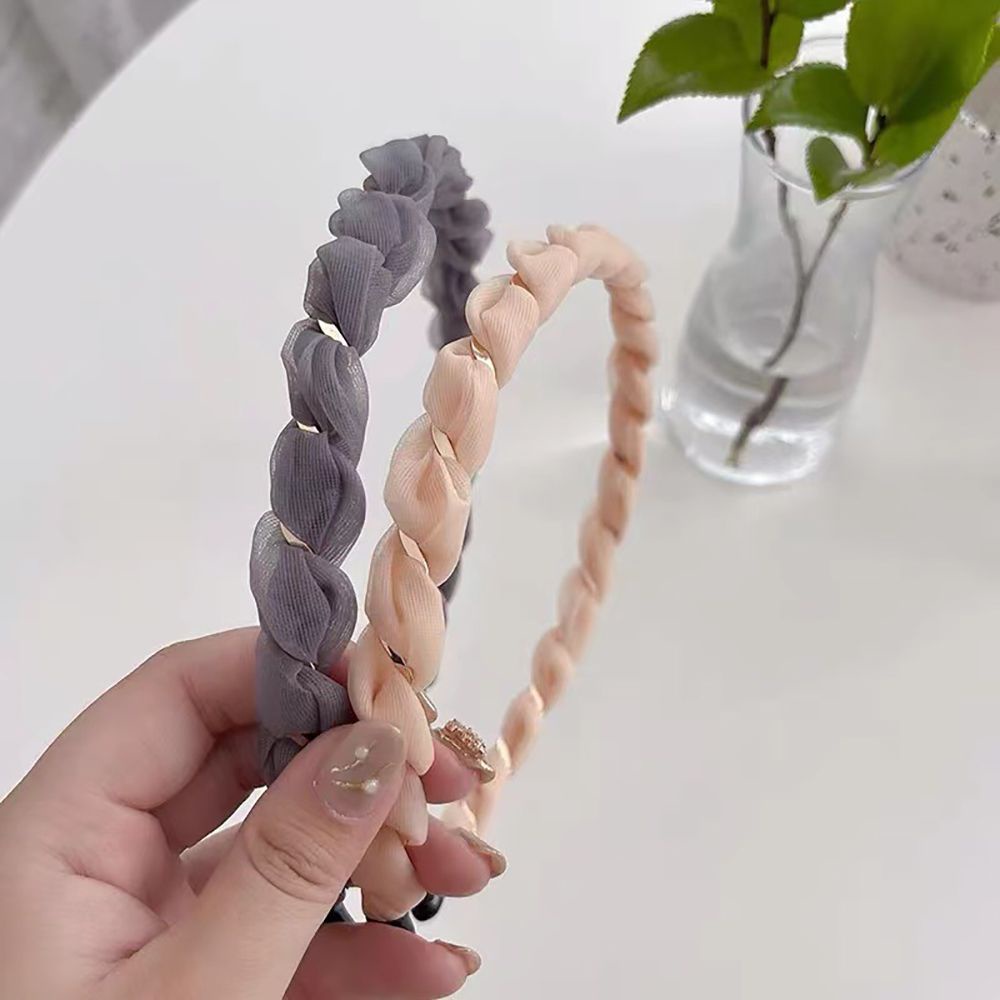 Băng đô cài tóc rửa mặt Vải Lưới Mỏng Nhiều Màu Dễ Thương Cho Nữ