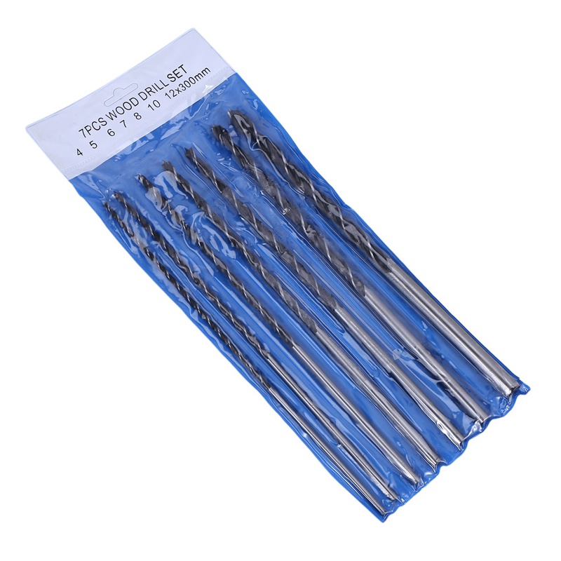 Bộ 7 Mũi Khoan Gỗ Dài 4mm 5mm 6mm 7mm 8mm 10mm 12Mmx300Mm
