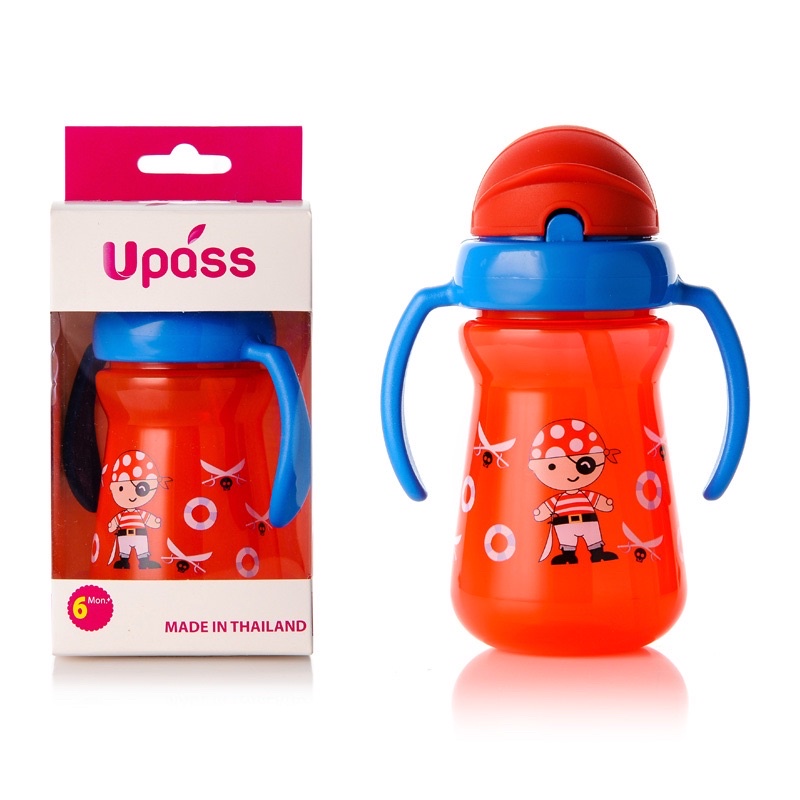 Cốc uống nước bằng ống hút 2 tay cầm 150ml Upass (Made in Thailand) UP0080N