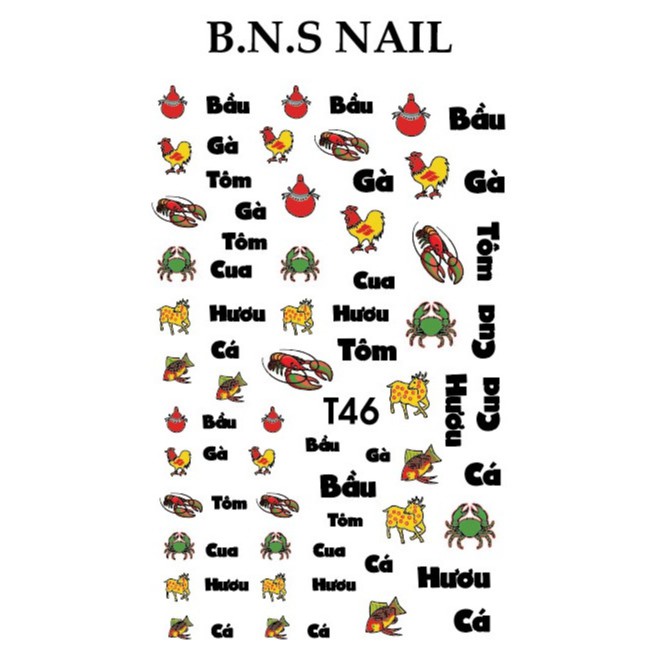 Miếng Dán Móng Tay Nail - Bầu Cua