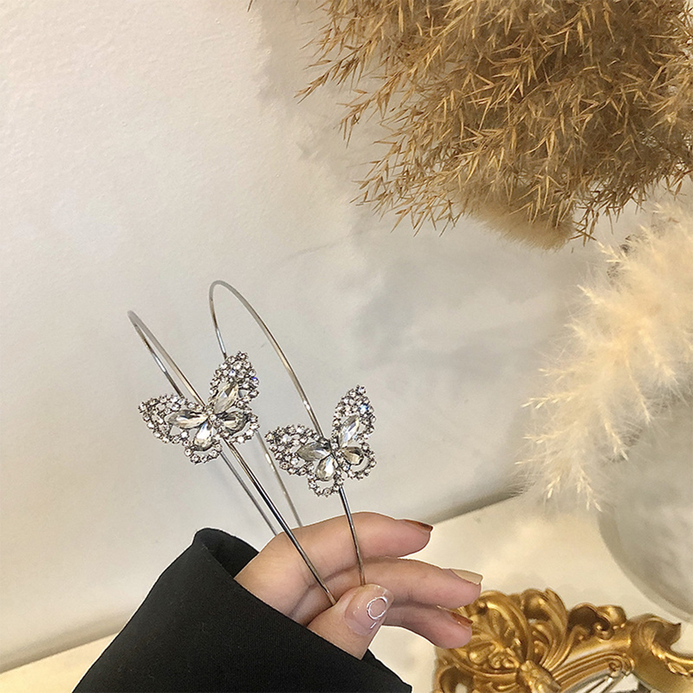 Băng Đô Cài Tóc Hình Bướm Chất Liệu Hợp Kim Lấp Lánh Nhiều Màu Phong Cách Hàn Quốc 2life