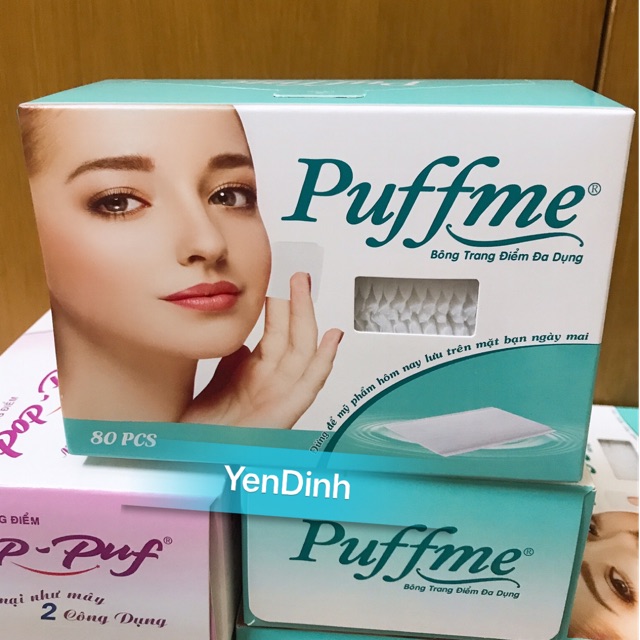 🌸☘️Bông Trang Điểm Đa Dụng PUFFME ( Hộp 80 miếng)