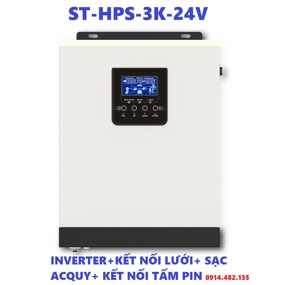 Bộ đổi điện tần số cao 3KVA 24V có sạc ắc quy 30A và sạc PWM 50A - HPS 3K-24V BẢNG MỚI 2023