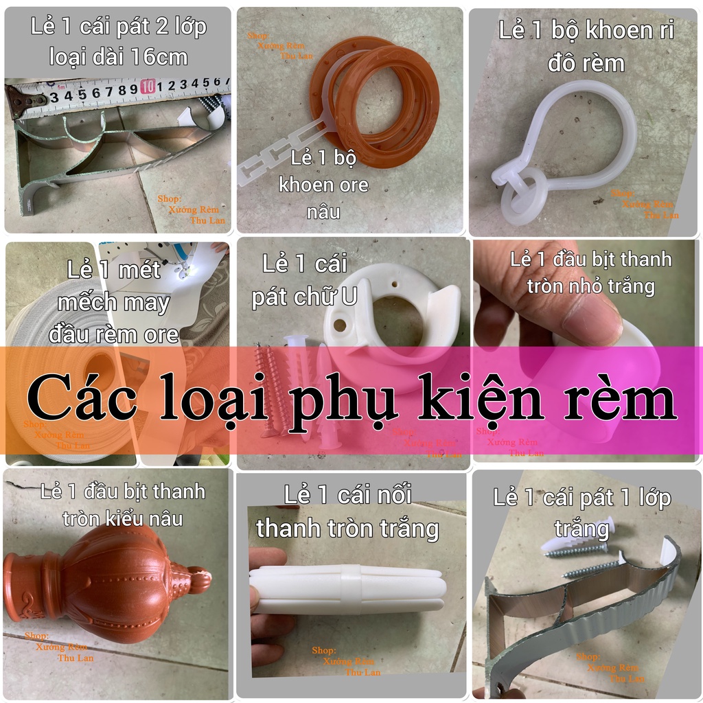 Gai dán rèm, keo dán rèm dán, Giá đỡ, khoen treo, phụ kiện rèm màn cửa