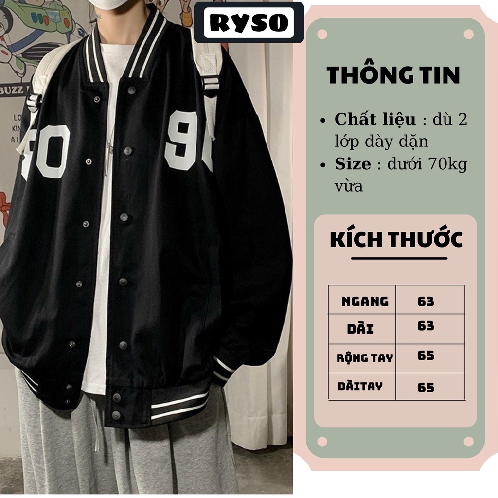 Áo khoác bomber dù bóng chày unisex chất dù 2 lớp dày dặn nam nữ mặc áo cặp cá tính