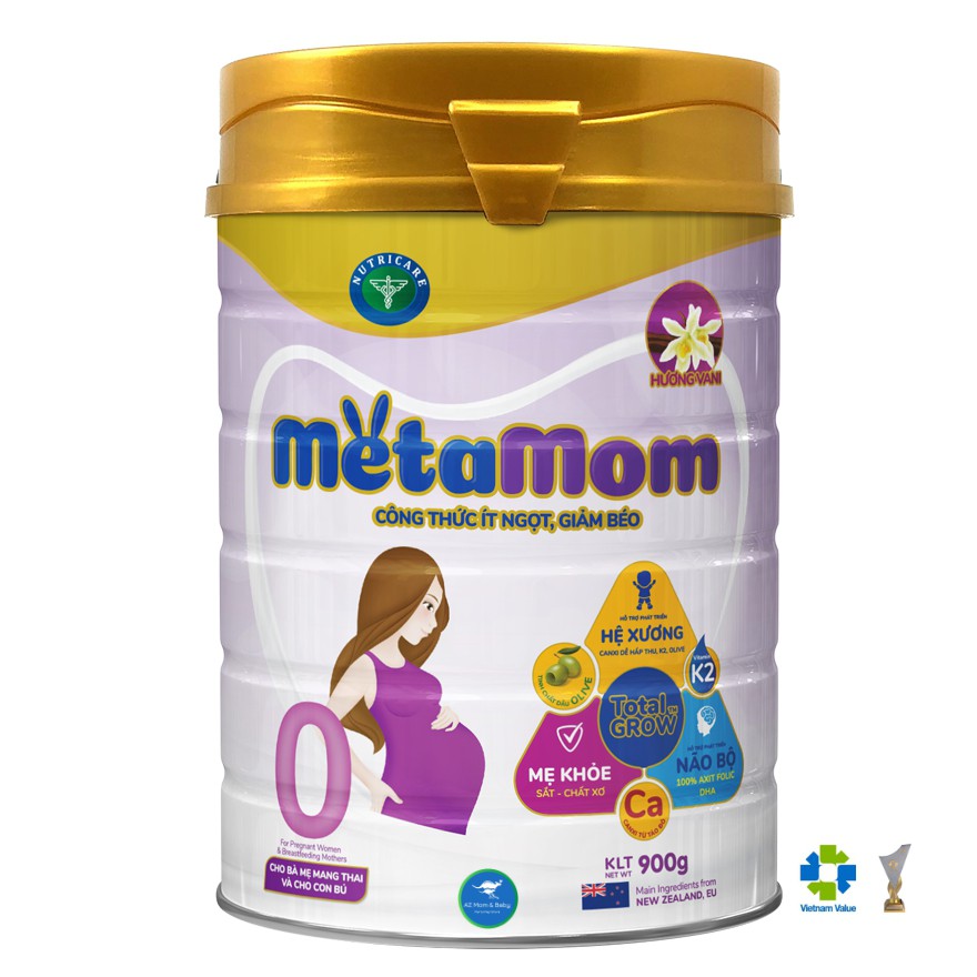 Sữa bột Nutricare MetaMom dành cho mẹ bầu &amp; cho con bú (900g)