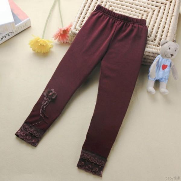 Quần Legging Phối Ren Cho Bé Gái