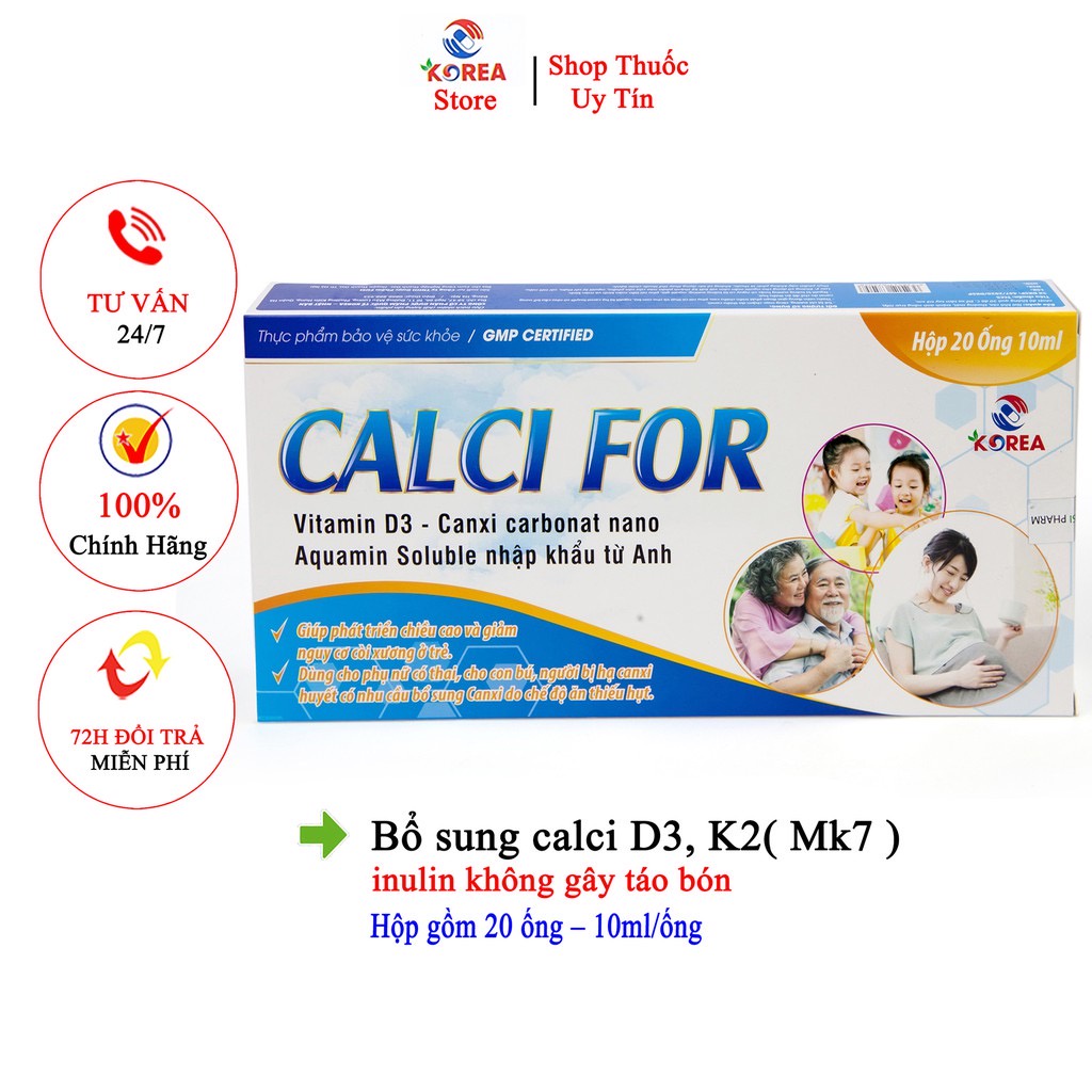Canxi CALCI FOR giúp phát triển chiều cao và giảm nguy cơ còi xương