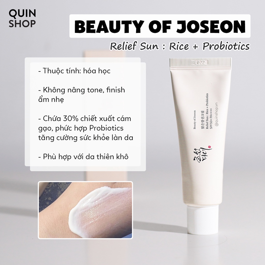 Kem & Lăn & Tinh Chất Chống Nắng Beauty Of Joseon Relief Sun, Mugwort, Camelia Matte Sun Stick, Ginseng Moist Sun Serum