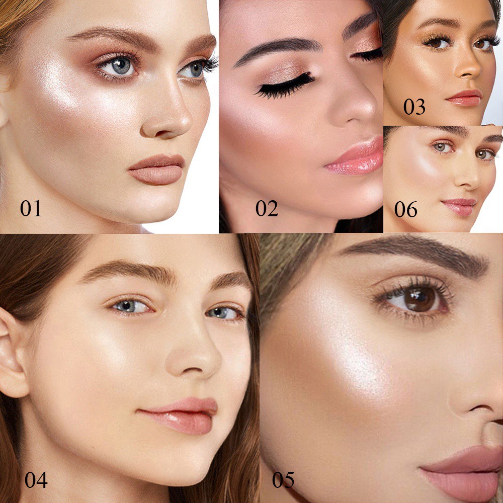 LUCKY SACE LADY 6 Colors Beauty Face Iluminator Blush Facial Makeup Highlighter Powder Makeup Glitter Palette Eyeshadow Glow Hot Brighten Cosmetic