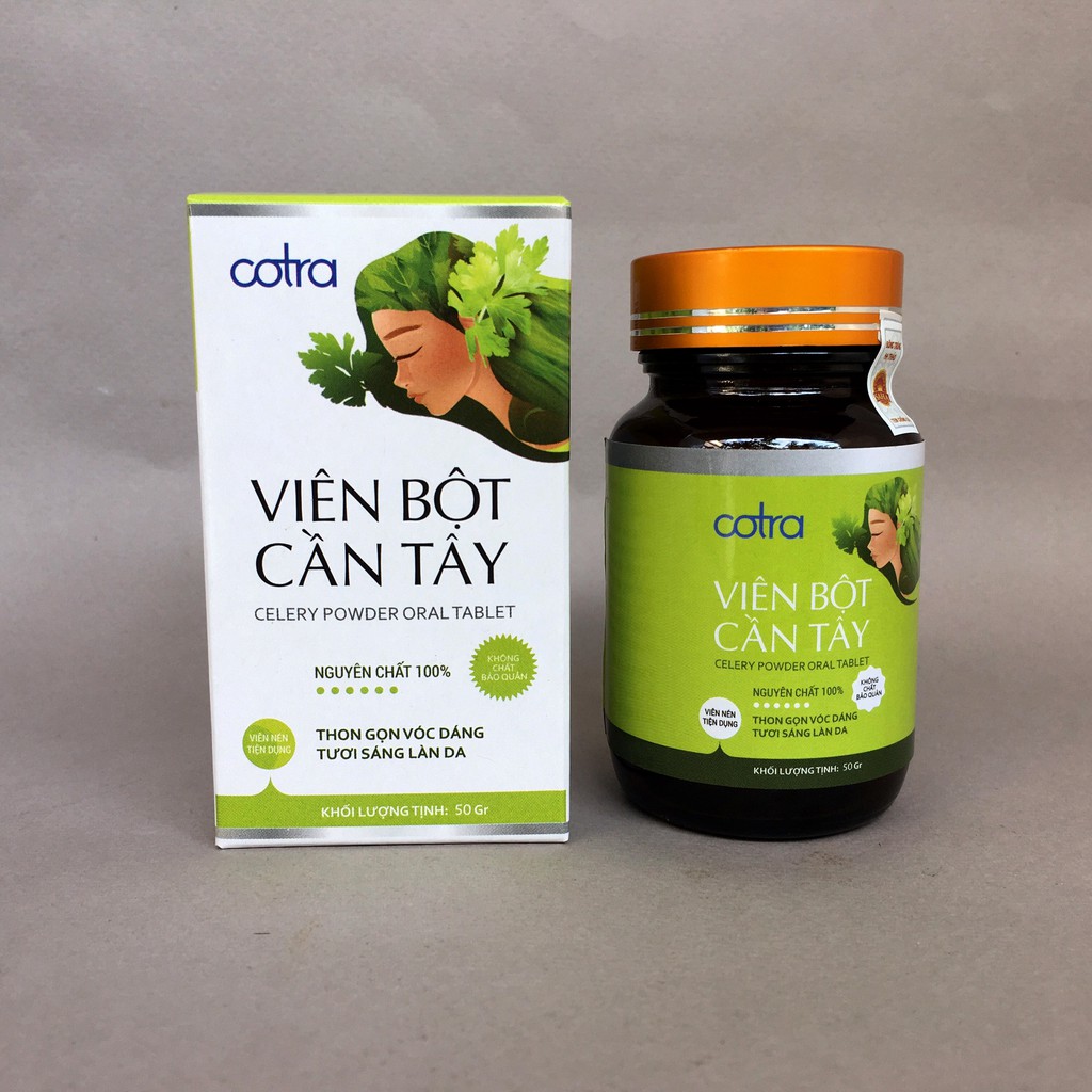 Bột cần tây mật ong sấy lạnh nguyên chất (Dạng viên nén)  (Hủ 50g, 80g) COTRA giúp giảm cân, detox, trắng da, làm đẹp da