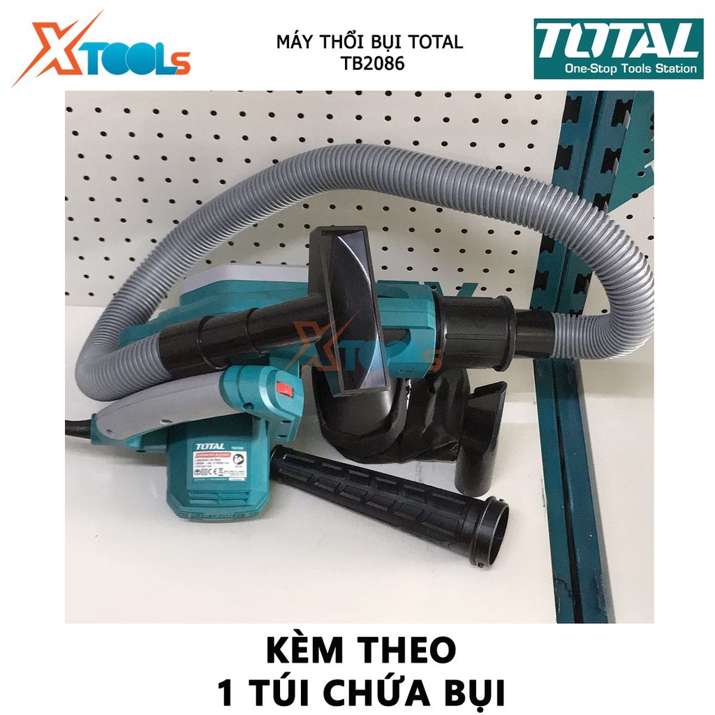 Máy thổi bụi TOTAL TB2086 | máy thổi lá công suất 800W tốc độ không tải 0-15000rpm lượng thổi tối đa 0-4.5m³/phút