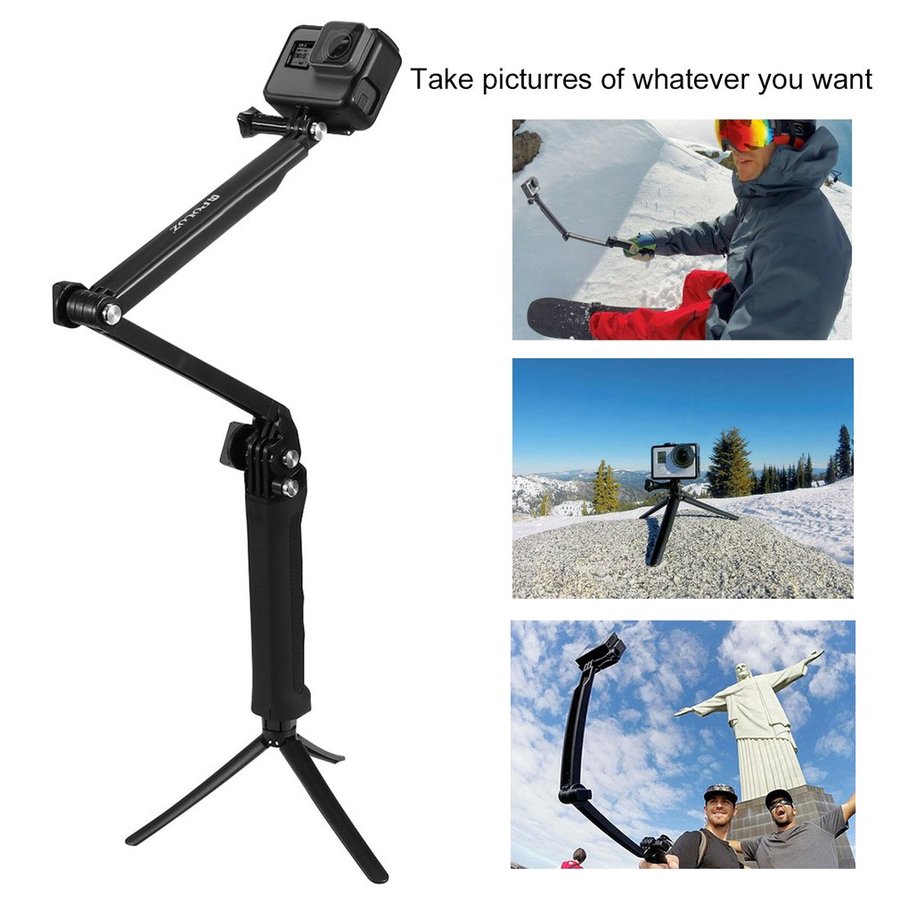 For Gopro Hero Accessories Puluz 3 Way Grip Arm Tripod Mount Selfie Stick