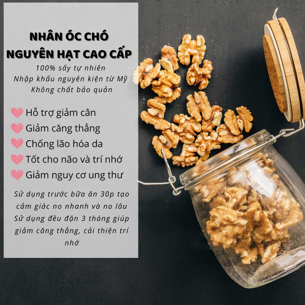 Nhân Óc Chó Nếp Tách Vỏ - Nhân Hạt Óc Chó