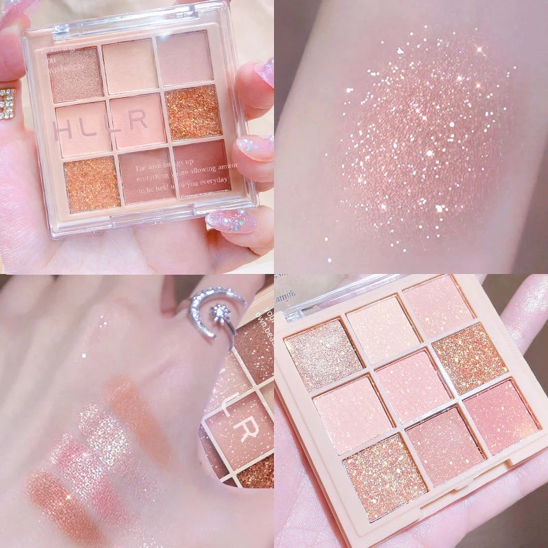 [Hàng mới về] Bảng phấn mắt 9 màu sắc tông lì / bóng bẩy chống thấm nước lâu trôi quyến rũ