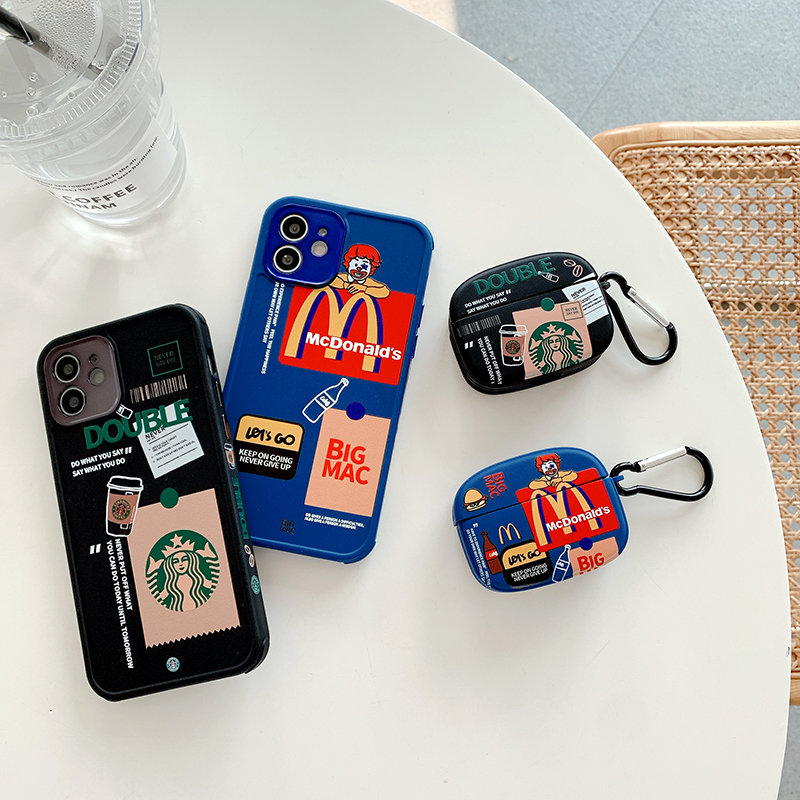 1 Bộ Vỏ Bảo Vệ Hộp Sạc Tai Nghe AirPods Pro / AirPods 1 2 iPhone 12 Pro Max 12 Mini 12 Pro X XS XR XS Max 7 8 Plus SE 2020 iPhone 11 Pro Max 11Pro Ốp Điện Thoại In Họa Tiết Hoạt Hình Dễ Thương
