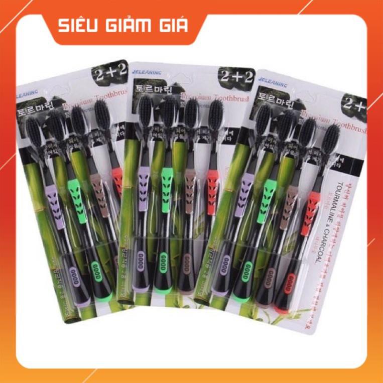 Sale sốc -  Set 4 bàn chải kem đánh răng than hoạt tính Good - (HCM)