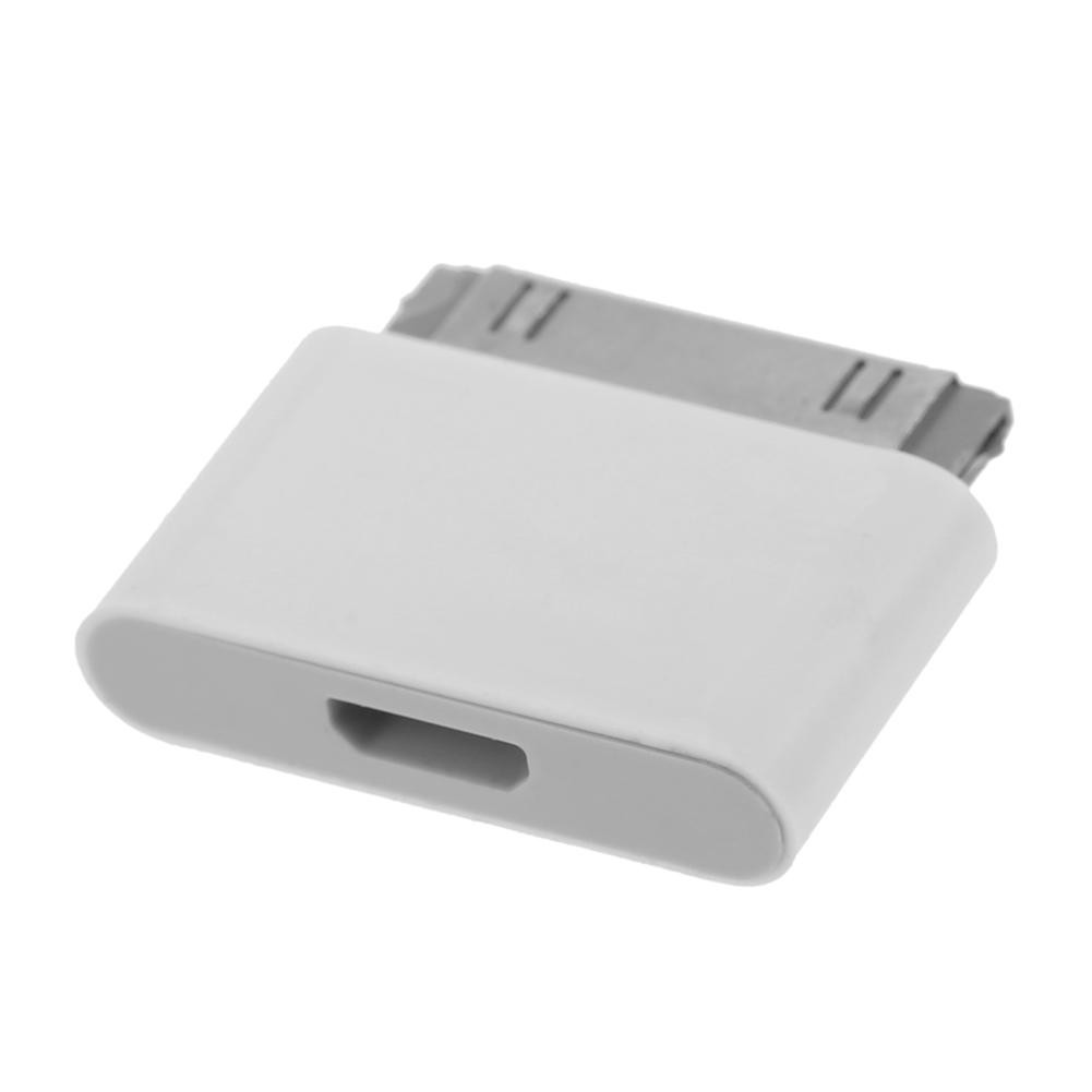 Đầu sạc chuyển đổi lỗ cắm Micro USB sang đầu cắm cho Apple iPad iPhone4 4S 3G 3GS màu trắng