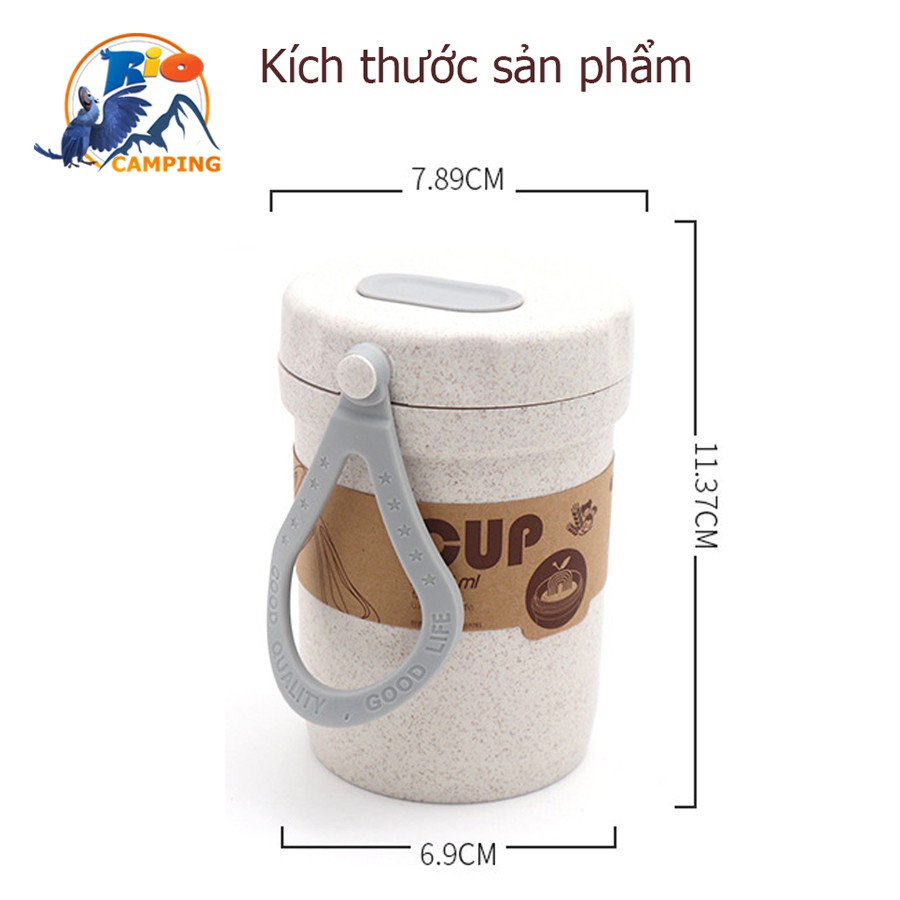 Cốc đựng canh lúa mạch dùng cho văn phòng văn phòng, giữ nhiệt dung tích 300ml hai lớp giữ nhiệt tiện dụng