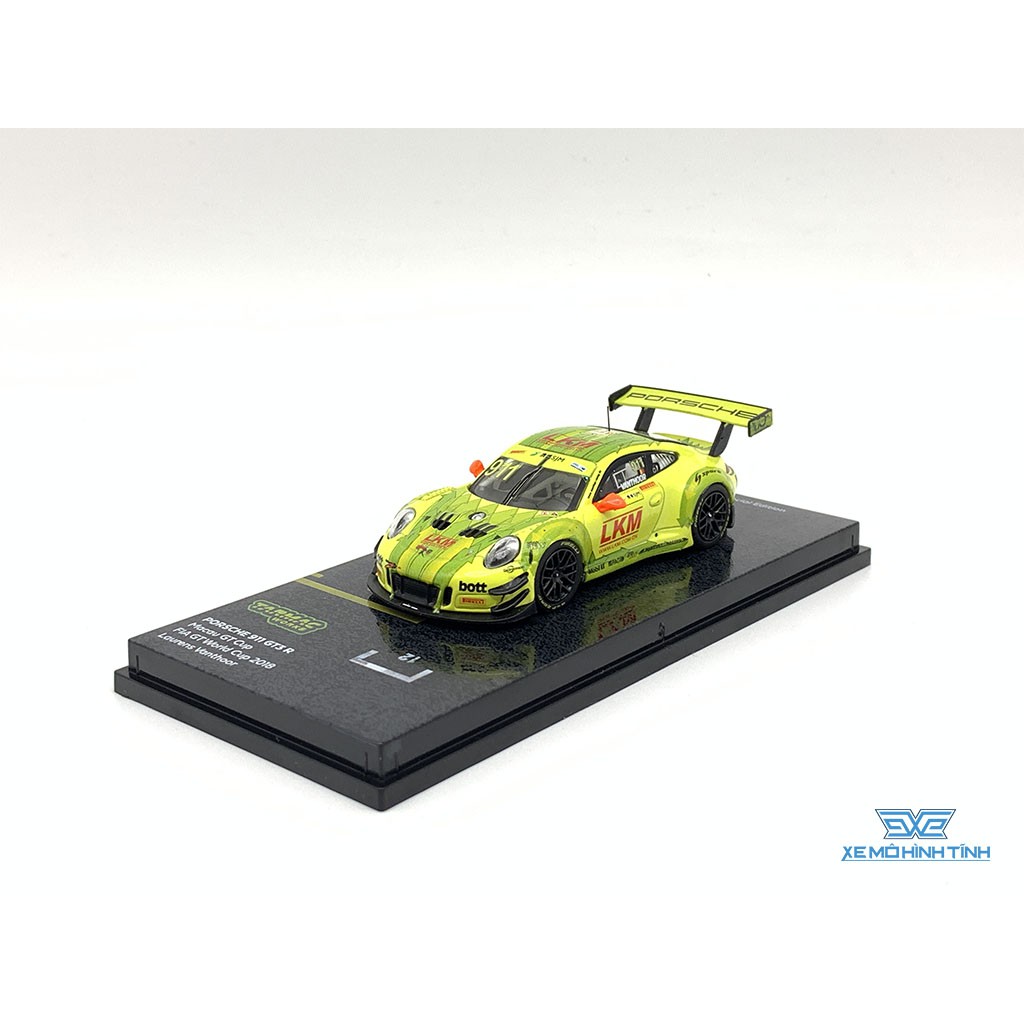 Xe Mô Hình Porsche 911 GT3 R Macau GT Cup FIA GT World Cup 2018 Laurens Vanthoor 1:64 Tarmac Works ( Vàng )