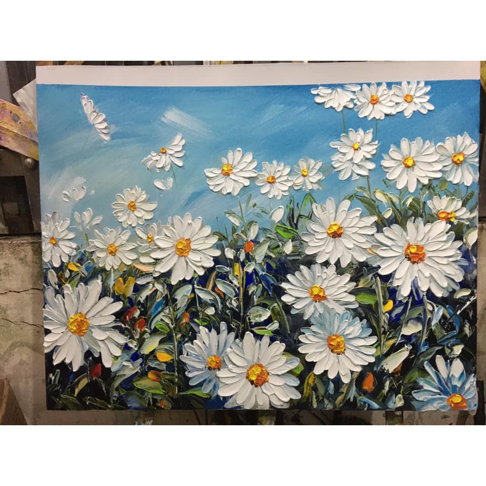 - TRANH SƠN DẦU VẼ TAY TRANH TRÍ NHÀ CỬA 55 X 55 CM