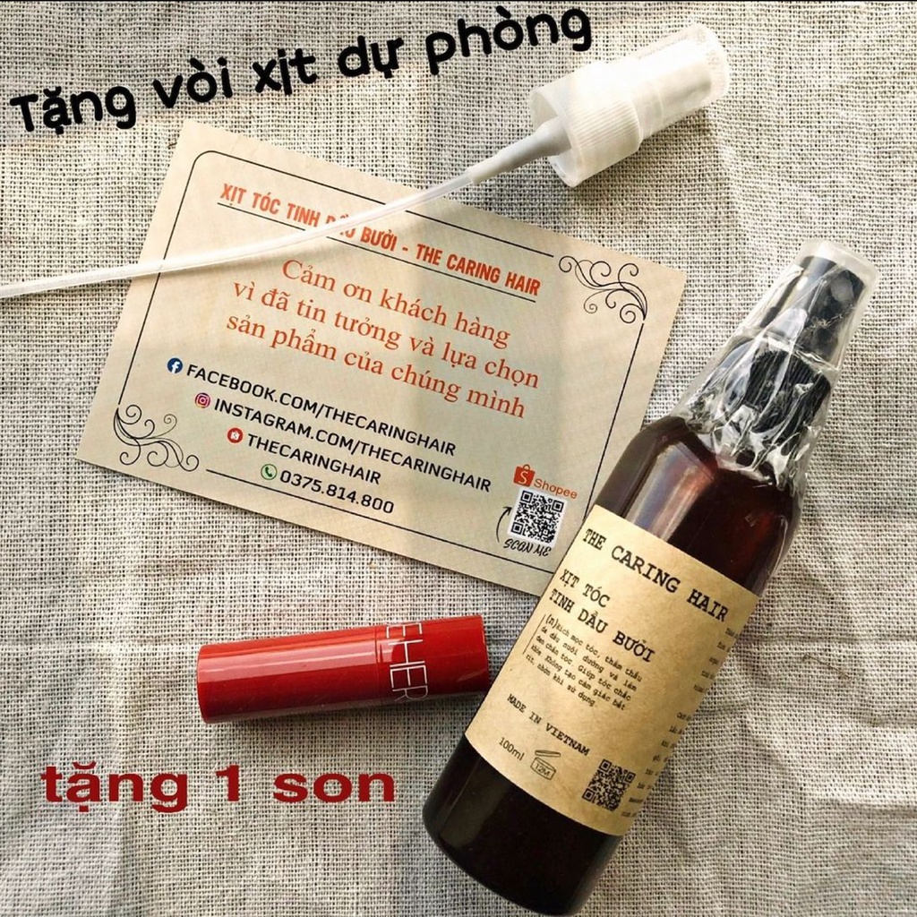 [CHÍNH HÃNG] Xịt tóc Tinh dầu bưởi THE CARING HAIR ( Kích mọc tóc - Giảm rụng )