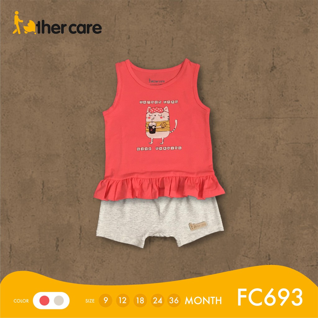 Bộ Quần Áo FatherCare Ba Lỗ Bé Gái FatherCare Cotton - In Hình