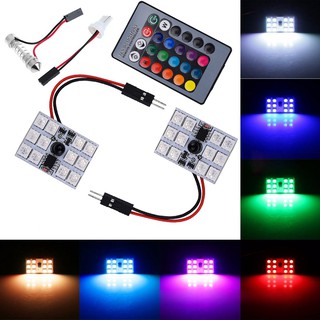 Đèn trần xe hơi , bóng LED T10 5050 12 SMD RGB
