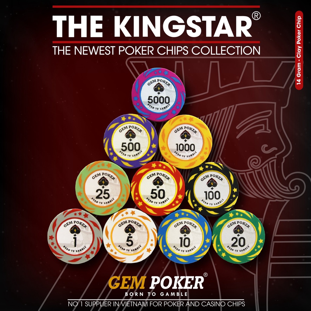 VALI 300 CHIP PHỈNH POKER CLAY "KINGSTAR®" CAO CẤP