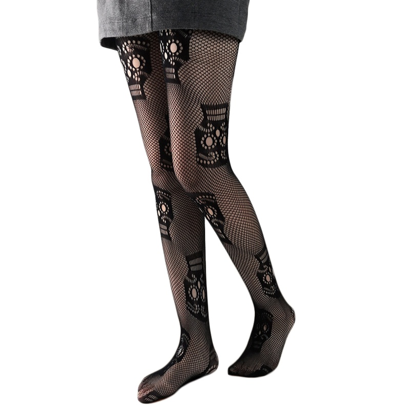 Quần Tất Lưới Lưng Cao Phong Cách Gothic Quyến Rũ Cho Nữ