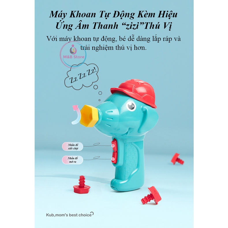 Bồ Đồ Chơi Lắp Ráp Sáng Tạo, Khoan Tự Động - KUB, Phát Triển Tư Duy