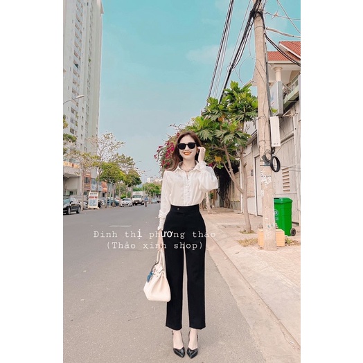 [Xả lỗ 50%] Quần Tây lưng siêu cao cúc lệch