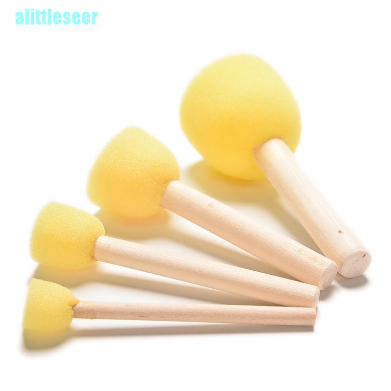 Set 4 Cọ Mút Xốp Sơn Màu Cán Gỗ Dành Cho Trẻ Em Vẽ Tranh # 4