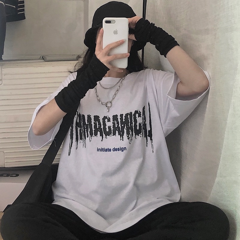 Áo thun tay lỡ form rộng , áo phông unisex chất cotton in hình maca