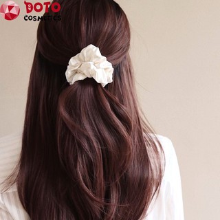 Nơ Buộc Tóc [FREESHIP EXTRA] Cột Tóc Scrunchies Lụa Trắng Trơn Phong Cách Hàn Quốc Đeo Tay Sống Ảo