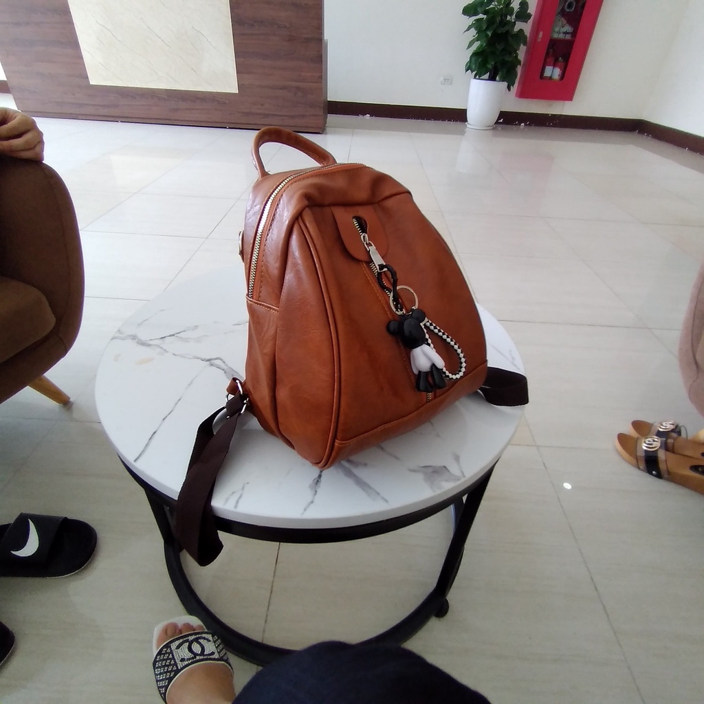 Balo Nữ  Balo Da Mềm Chống nước Tặng Kèm Gấu Dễ Thương Hàn Quốc BL004 - Memin68