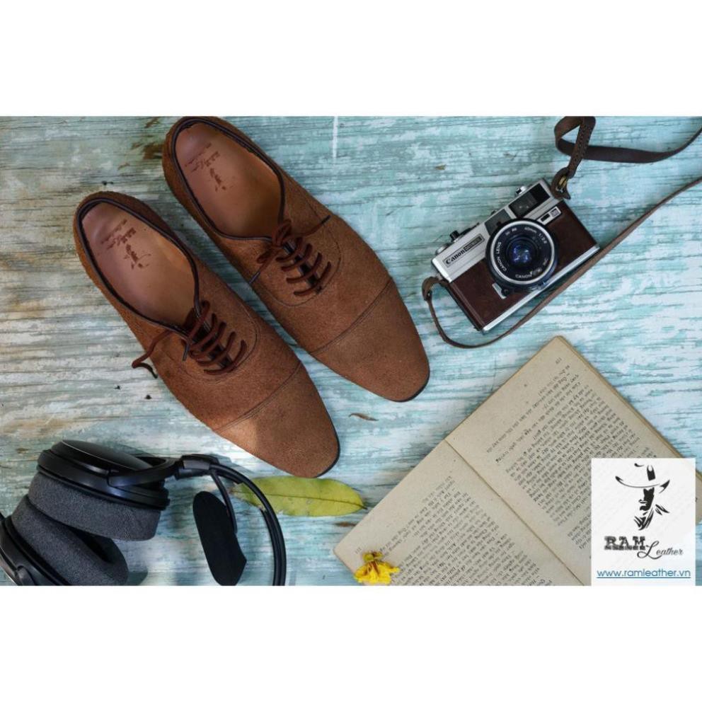 GIÀY OXFORD DA LỘN VÀNG DA BÒ THẬT- CHÍNH HÃNG RAM LEATHER *