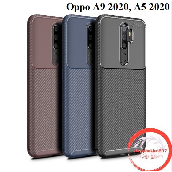 Ốp Lưng Oppo A9 2020 , A5 2020 Ốp Dẻo Chống Sốc Vân Carbon Cao Cấp