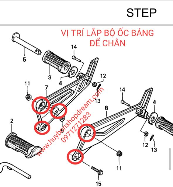 Bộ ốc bắt báng để chân super dream