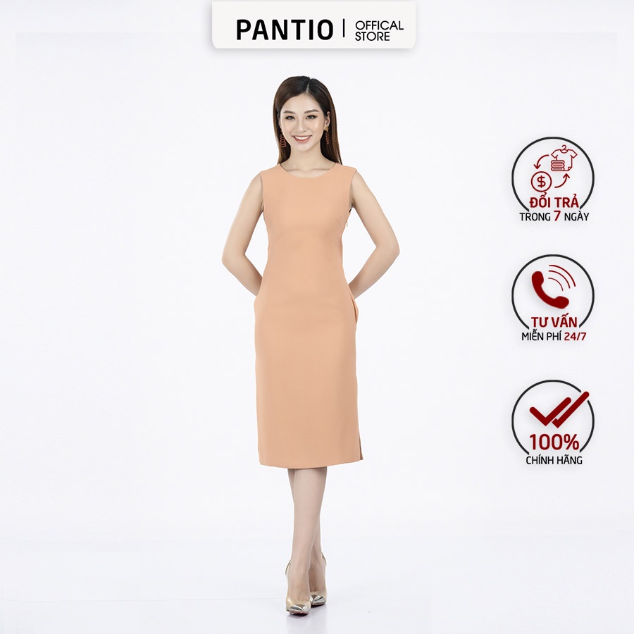 Đầm dạo phố chất liệu thô không tay dáng suông FDP52579- PANTIO