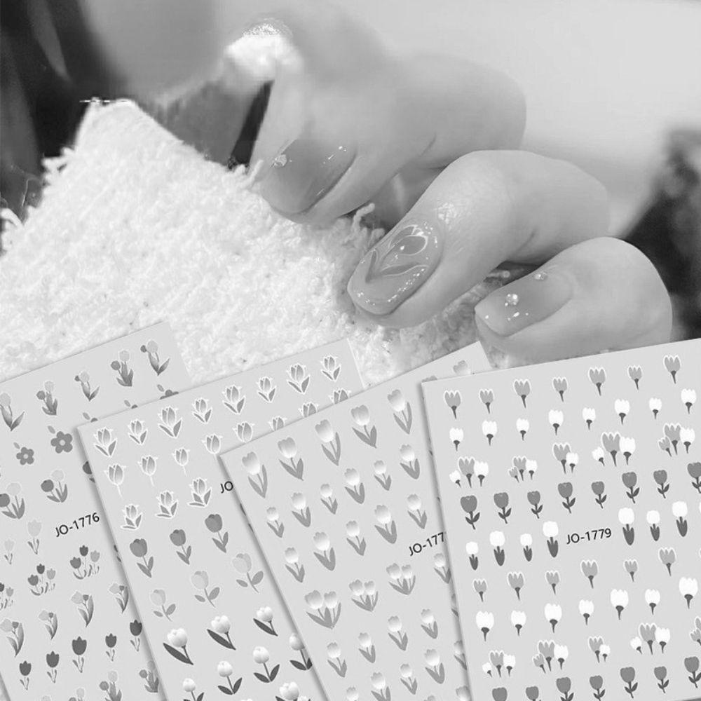 Sticker Dán Trang Trí Móng Tay Hình Hoa Tulip 3D